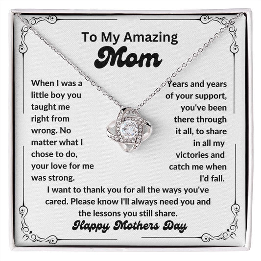 To My Amazing Mom | Thank You For All The Ways You've Cared - Love Knot Necklace